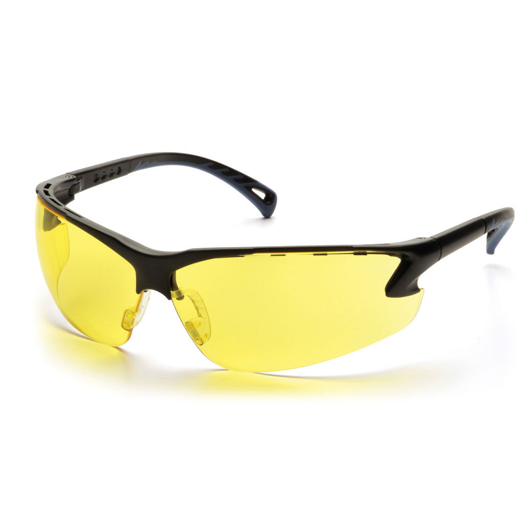 PYRAMEX Venture 3 Clear Amber Lens with Black Frame available at altisafe.com