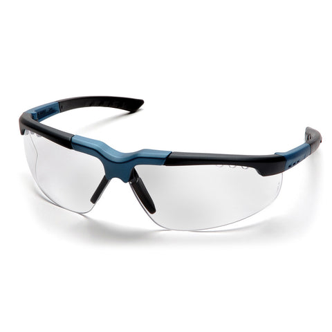 PYRAMEX Reatta Clear Lens with Blue/Charcoal Frame available at altisafe.com